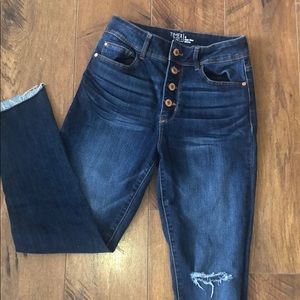 High waisted button up jeans